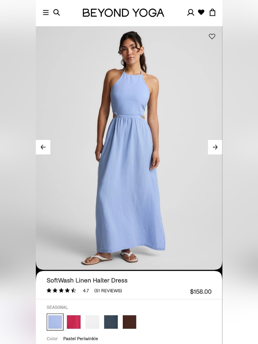 SoftWash Linen Halter Dress NWT (Medium) - Picture 5 of 7